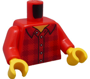 LEGO Minifig Torso  mit Open-Necked Plaid Shirt (973 / 76382)