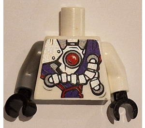 LEGO Minifig Torso with Purple Sash and Silver Mechanical Parts (973)