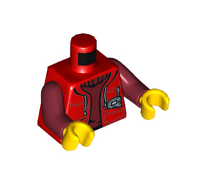 LEGO Minifiguur Torso met Rood Jasje en Donkerrood Trui (973 / 76382)