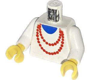 LEGO Minifig Torso with Red Necklace with White Arms and Yellow Hands (973 / 73403)