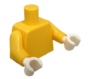 LEGO Minifigur Overkropp med Gul Armer og Hvit Hender (973 / 73403)