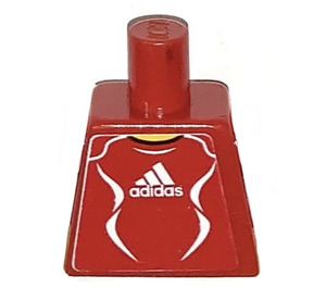 LEGO Minifig Torso without Arms with Adidas Logo and Variable Number on Back (Red Background) Sticker (973)