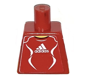 LEGO Minifig Torso ohne Arme mit Adidas Logo und Variable Number auf Der Rücken (rot Background) Aufkleber (973)