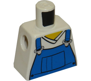 LEGO Minifigur Kropp utan armar med Blå Bib Overall over V-neck Skjorta (973)