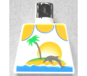 LEGO Minifig Torso without Arms with Paradisa Tank Top with Dolphin, Palmtree and Sun Pattern (973)