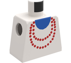 LEGO Minifiguur Torso zonder armen met Rood Halsketting en Blauw Undershirt (973)