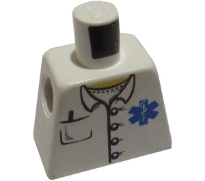 LEGO Minifig Torso without Arms with White Shirt Blue Medi Logo and Pocket With Pen (973)