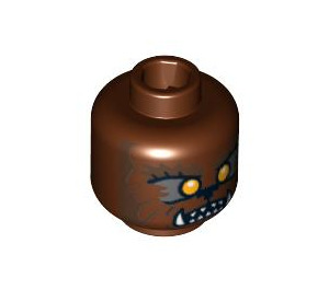 LEGO Minifigure Head Hairy with Sharp Teeth and Dog Nose (Safety Stud) (3626 / 94585)