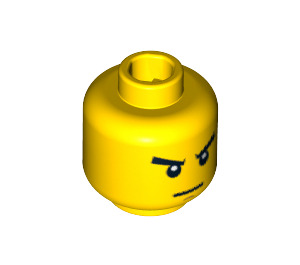 LEGO Minifigure Head with Angry Scowl (Recessed Solid Stud) (13794 / 93621)