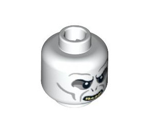 LEGO Minifigure Head with Bared Teeth and Shadow around Eyes (Safety Stud) (3626 / 92859)