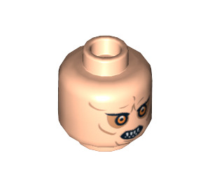 LEGO Minifigure Head with Bared Teeth and Wide Eyes (Recessed Solid Stud) (3626 / 10808)