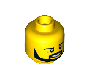 LEGO Minifigure Head with Black Beard (Recessed Solid Stud) (11978 / 21022)
