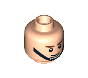 LEGO Minifigure Head with Black Chin Strap (Recessed Solid Stud) (3626 / 74456)