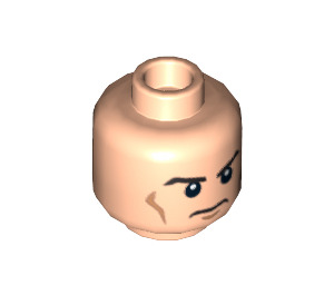 LEGO Minifigure Kopf mit Schwarz Eyebrows, Cheek Lines und Frown (Einbau-Vollbolzen) (3626 / 76086)