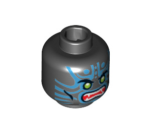 LEGO Minifigure Head with Blue Face and Open Mouth with Fangs (Recessed Solid Stud) (11829 / 13399)