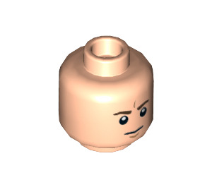 LEGO Minifigure Head with Brown Eyebrows and Frown (Recessed Solid Stud) (3626 / 21725)