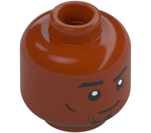 LEGO Minifigur Huvud med Dekoration (Infälld solid knopp) (3274)