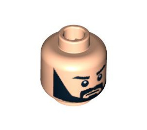 LEGO Minifigure Head with Full Black Beard (Safety Stud) (3626 / 88572)