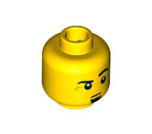 LEGO Minifigure Head with Goatee and Raised Left Eyebrow (Safety Stud) (3626 / 94579)