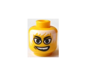 LEGO Minifigure Head with Head with White Eyes and White Hair (Safety Stud) (3626 / 45295)