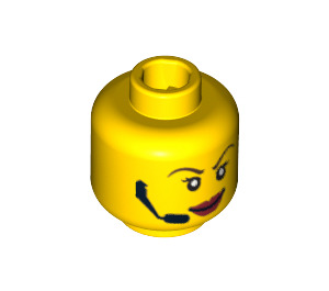 LEGO Minifigure Head with Headset (Safety Stud) (3626 / 63200)