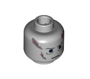 LEGO Minifigure Head with Multiple Gray and Red Scars (Safety Stud) (3626 / 52342)