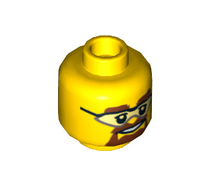 LEGO Minifigure Head with Safety Goggles (Recessed Solid Stud) (3626 / 10158)