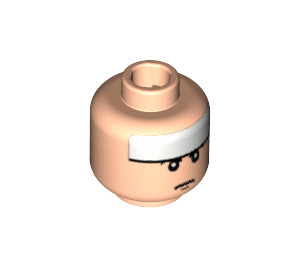 LEGO Minifigure Kopf mit Serious Expression und Weiß Band auf Forehead (Sicherheitsbolzen) (3626 / 56525)