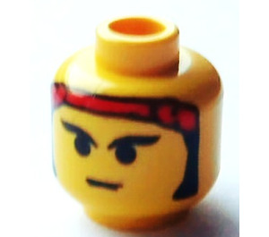 LEGO Minifigure Head with Sideburns and Red Bandana (Safety Stud) (3626)