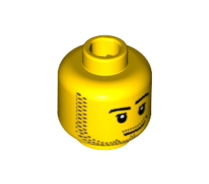 LEGO Minifigure Kopf mit Smirk und Stubble Beard (Einbau-Vollbolzen) (14070 / 51523)
