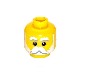 LEGO Minifigure Head with White Beard and Eyebrows (Recessed Solid Stud) (3626)