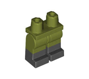 LEGO Minifigure Heupen en benen met Zwart Boots (21019 / 77601)