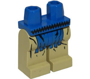 LEGO Minifigure Hanches et jambes avec Bleu Fringe, Noir Courroie (3815)