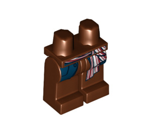 LEGO Minifigure Hips and Legs with Dark Blue Vest Tails and Red / White Sash (95259 / 97989)