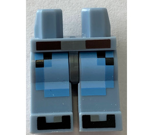 LEGO Minifigure Hips and Legs with Reddish Brown Belt and Black Shoes (3815)
