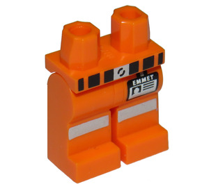 LEGO Minifigur Hüften und Beine mit Reflektierende Streifen und "Emmet" Name Tag (16247 / 16287)