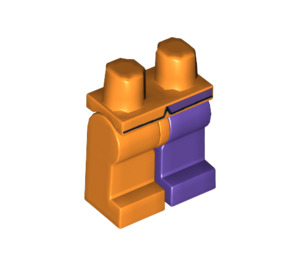 LEGO Minifigure Hips with Dark Purple Left Leg, Orange Right Leg and Coattails Decoration (10330 / 73285)