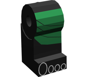 LEGO Minifigure Bein, Links mit Green Kilt und Toes (3817)