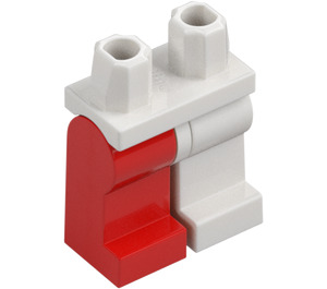 LEGO Minifigure Legs with White Left Leg and Red Right Leg (3815 / 73200)