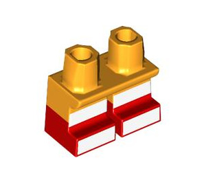 LEGO Minifigure Medium Jambes avec rouge Shorts et blanc Toes (37364 / 104224)
