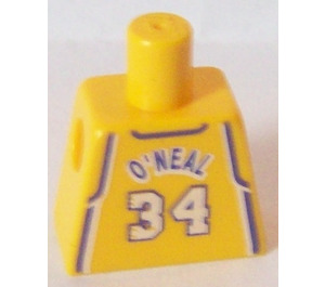 LEGO Minifigur NBA Kropp med NBA Los Angeles Lakers #34 (Gul Jersey)