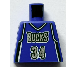 LEGO Minifigure NBA Torso with NBA Milwaukee Bucks #34