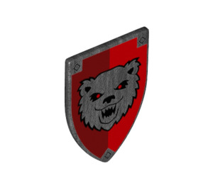 LEGO Minifigure Shield with Bear on Red (18836 / 25316)