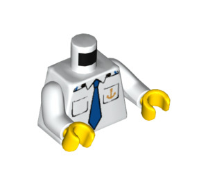 LEGO Minifigure Torso Captain's Shirt with Anchor Logo and Blue Necktie (76382 / 88585)