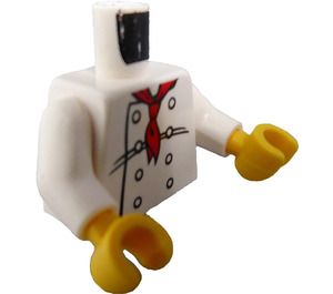 LEGO Minifigur Overkropp Chef's Skjorte med Rød Skjerf med skjorterynker (73403 / 76382)