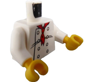 LEGO Minifigure Torso Chef's Shirt mit rot Schal mit Hemdfalten (76382 / 88585)