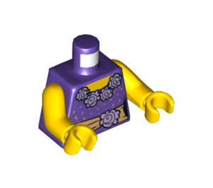 LEGO Minifigure Torso Dress Bodice mit Blumen und Golden Sash (973 / 76382)