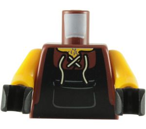 LEGO Minifigure Torso with Laced Shirt and Black Apron Bib (973 / 76382)