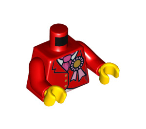 LEGO Minifigur Torso mit Rot Riding Jacke, Rosa Necktie und Rosette (973 / 76382)