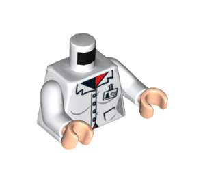 LEGO Minifigur Torso med hvid Button Op Skjorte og Id-mærke (76382)